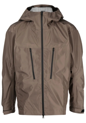 GR10K slouchy-hood long-sleeve jacket - Brown