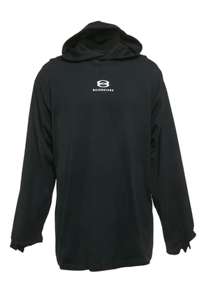 Balenciaga Pre-Owned logo-print cotton hoodie - Black