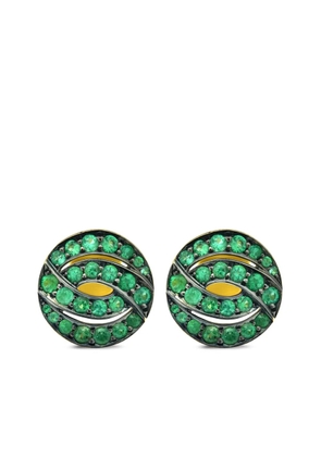 LILY GABRIELLA 18K yellow gold Infinitas emerald stud earrings