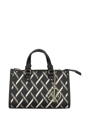 Armani Exchange logo charm pattern tote bag - Black