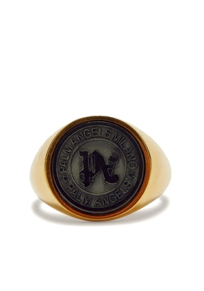 Palm Angels PA-stone emblem ring - Gold