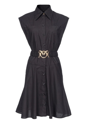 PINKO Love Birds-buckle cotton shirtdress - Black