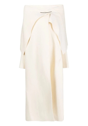 The Row cashmere drape-detail coat - Neutrals