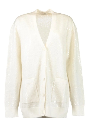 Michael Kors Collection sequin pocket cardigan - White