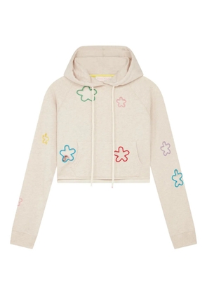 Mira Mikati flower-embellishment hoodie - Neutrals