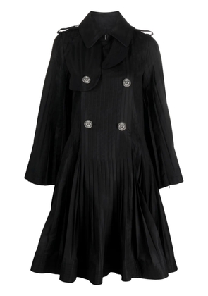 sacai double-breasted peplum coat - Black