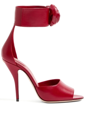 Valentino Garavani 105mm Drip Rose crystal-embellished sandals - Red