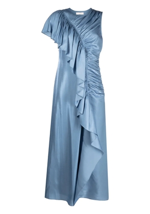 Ulla Johnson ruffle-trim charmeuse long dress - Blue