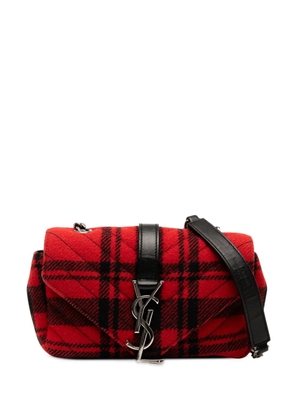 Saint Laurent Pre-Owned 2015 Baby Chevron Tartan Wool Monogram Classic Chain Bag crossbody bag - Red