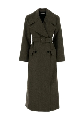 Co belted melange wool coat - Green