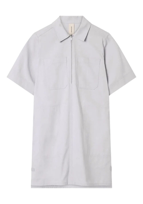 Lee Mathews patch-pocket half-zip mini dress - Blue