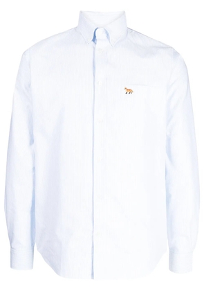 Maison Kitsuné embroidered-fox cotton shirt - Blue