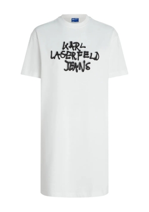 Karl Lagerfeld Jeans graffiti crew-neck dress - White