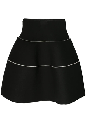 Melitta Baumeister A-line contrast-stitching skirt - Black