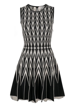 Alexander McQueen intarsia-knit belted dress - Black