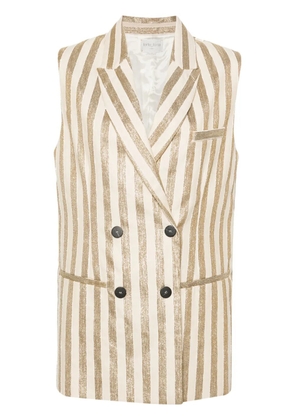 Forte Forte metallic-stripes double-breasted vest - Gold