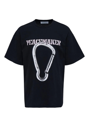 Peacemaker Oamc carabinier-print short-sleeves T-shirt - Black