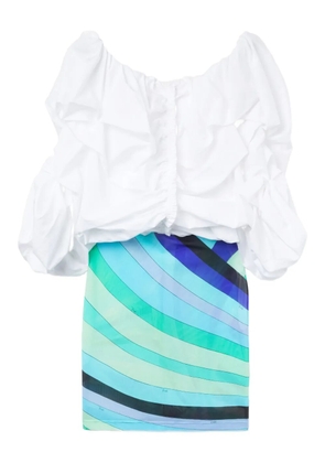 PUCCI puff-sleeve printed dress - White