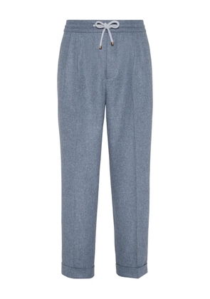 Brunello Cucinelli double-pleats trousers - Blue