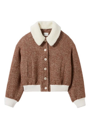 Claudie Pierlot herringbone bomber jacket - Brown