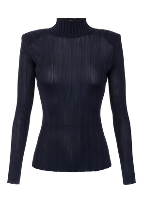 Elisabetta Franchi high-neck logo-detail top - Blue