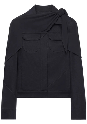 Courrèges draped denim trucker jacket - Black