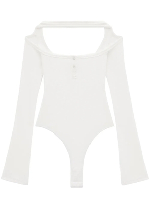 Courrèges cut-out ribbed bodysuit - White