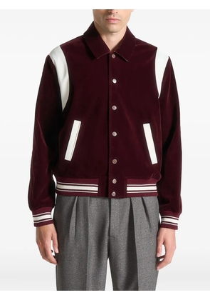 Manière De Voir Nico satin-panel varsity jacket - Red