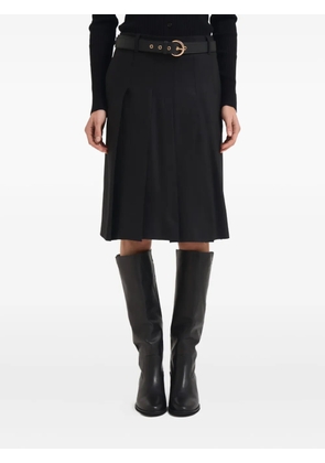 Max Mara belted pleated midi skirt - Black