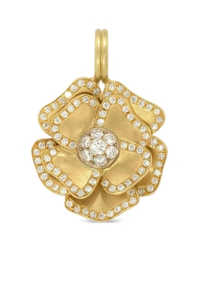 Irene Neuwirth 18K Yellow Gold flower diamond pendant