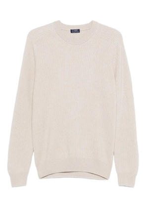 Barba ribbed crew-neck sweater - Neutrals