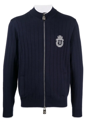 Billionaire logo-embroidered ribbed-knit pullover - Blue