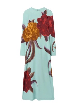 La DoubleJ Swing lon-sleeve floral midi dress - Blue