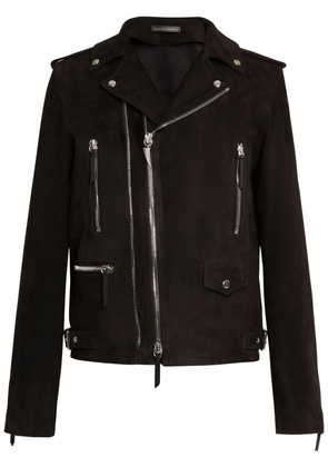 Giuseppe Zanotti Kian zipped suede biker jacket - Black