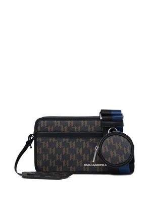 Karl Lagerfeld monogram crossbody bag - Black