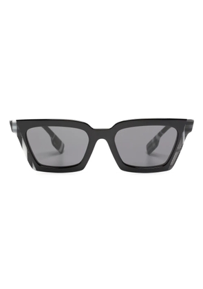 Burberry Eyewear engraved-logo rectangle-frame sunglasses - Black