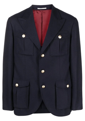 Brunello Cucinelli single-breasted wool-blend blazer - Blue