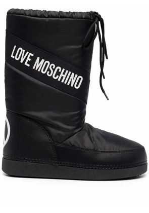 Love Moschino logo-print lace-up boots - Black