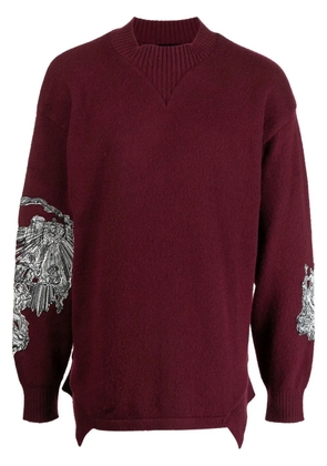 SONGZIO embroidered crew-neck jumper - Purple