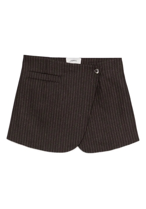 Coperni pinstriped wrap mini skirt - Brown