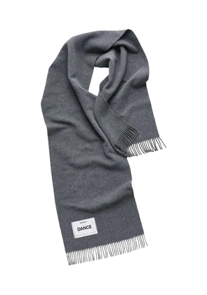 Magniberg logo-appliqué fringed scarf - Grey