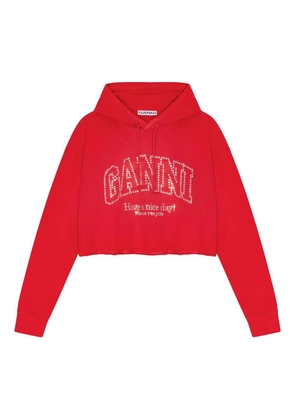 GANNI embroidered logo hoodie