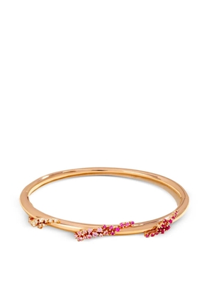 Ananya 18K rose gold Scatter multi-stone bangle - Pink