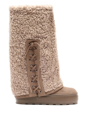 Casadei lace-up platform boots - Neutrals