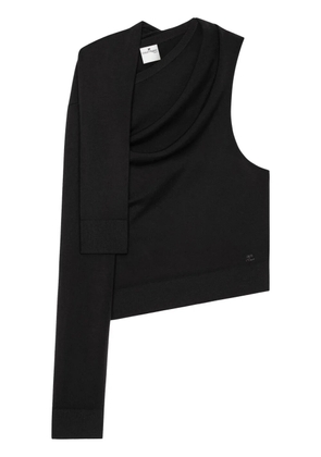 Courrèges off-shoulder knitted top - Black