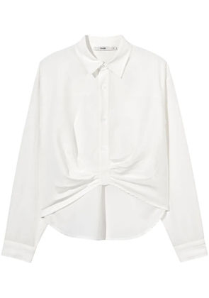 b+ab gathered-detail long-sleeve shirt - White