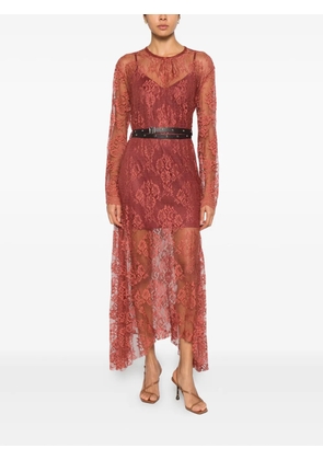 DIXIE lace long-sleeve maxi dress - Red
