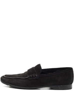 Prada Pre-Owned suede penny-strap loafers - Black
