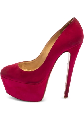 Christian Louboutin Pre-Owned suede platform pumps - Red