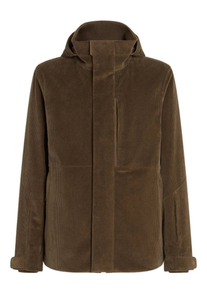 Zegna Cashco hooded corduroy jacket - Brown